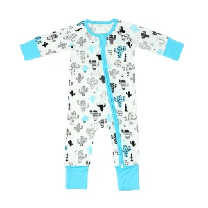 Organic Bamboo Baby Rompers  Bamboo Fiber Baby One Piece Pjs for Baby Zipper onesies Sleep Suit for Infant Newborn Clothes