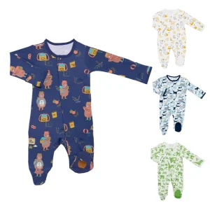 Organic Cotton Magnetic Baby Romper Baby Pijamas Zipper Magnetic Newborn Clothes Eco Friendly Customize Magnetic Sleeper
