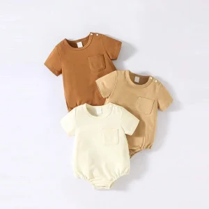 Bamboo Cotton Baby Bodysuit Bamboo Romper Organic Newborn Onesie Custom Baby Clothes Infant Sleeper  Newborn Sleep Suit