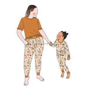 Wholesale Custom European American Tie-Dye Printing Bamboo Pajamas New Parent-Child Matching Set for Children Baby Girls