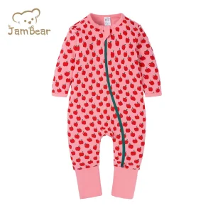Organic Cotton Baby Rompers New Born Wholesale Baby Sleep Suit Customize Babi Clothes Eco Friendly Two Way Zip Sleepsuit