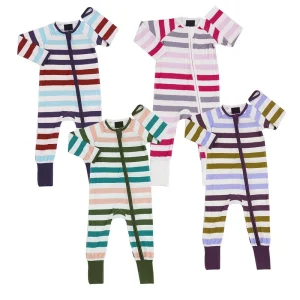 Custom Organic Cotton  Baby Rompers Baby Girl Boys One Piece Zipper Jumpsuit Snug Fit Footless Romper Infant Clothes