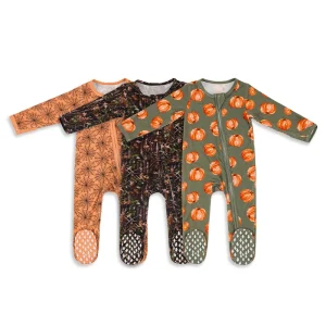 Organic  Bamboo Baby Footie Custom Baby Romper Two Way Zip Baby Sleep Suit Sustainable Print Infant Jumpsuit Newborn Clothes