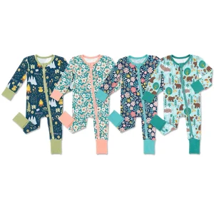 Organic Baby Rompers Bamboo One Piece Zip Pajama Newborn Onesie Baby Sleeper Custom Sleep Suit Baby Clothes Infant Jumpsuit