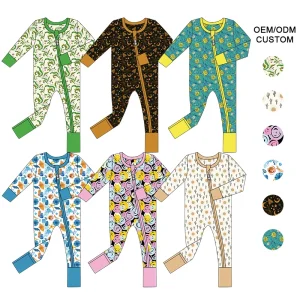 Organic Bamboo Baby Romper Newborn Onesie Sustainable Newborn Sleepsuit Eco Friendly Baby Bamboo Pajamas Custom Baby Clothes