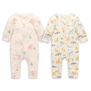Organic Cotton Baby Romper Onesie Baby Pajamas Sustainable Newborn Sleepsuit Custom Print Baby Clothes  Infant Jumpsuit