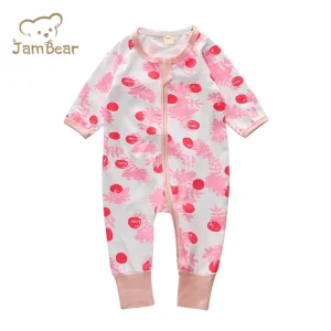 JamBear Organic Baby Romper Sleep Suits Baby Girl Zipper Jumpsuit Romper Baby Convertible Footie  Toddler Zip Onesie
