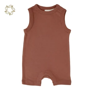 Organic Tank Rompers Organic Cotton Sleepsuit for Baby Summer Sleeveless Newborn Bodysuit Sustainable Baby Clothes