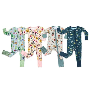Organic Bamboo Zipper Romper Baby Jumpsuit Newborn Sleepsuit Custom Baby Sleepwear Infant Onesie Sleepwear Baby Clothes