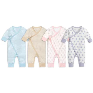 Organic Cotton Baby Romper Kimono Tie One-Piece Infant Jumpsuit Custom Newborn Onesie Sleepwear Baby Pajamas Baby Clothes