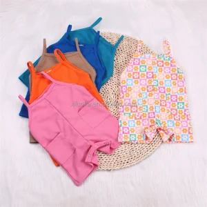Baby Infant Clothes Solid Color Sleeveless Overall Romper Kids Toddler Girls Backless Suspender Jumpsuit