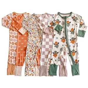 Organic Bamboo Baby Sleeper Sleepwear Baby Rompers Pajamas Two Way Zipper Romper Newborn Sleep Suit Infant Onesie Baby Clothes