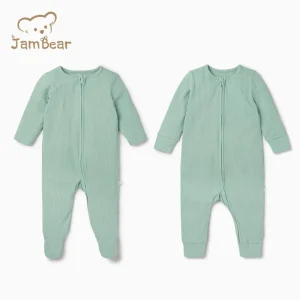 Baby Zip Onesie Infants Zip Sleepsuit Baby Romper Organic Cotton Rib Newborn Romper Ribbed Baby Clothes Newborn  Jumpsuit