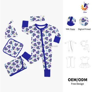 Custom Baby Romper Heat Transfer Logo Print Color Choice Bamboo Viscose Fabric Eco Friendly Infant Wear